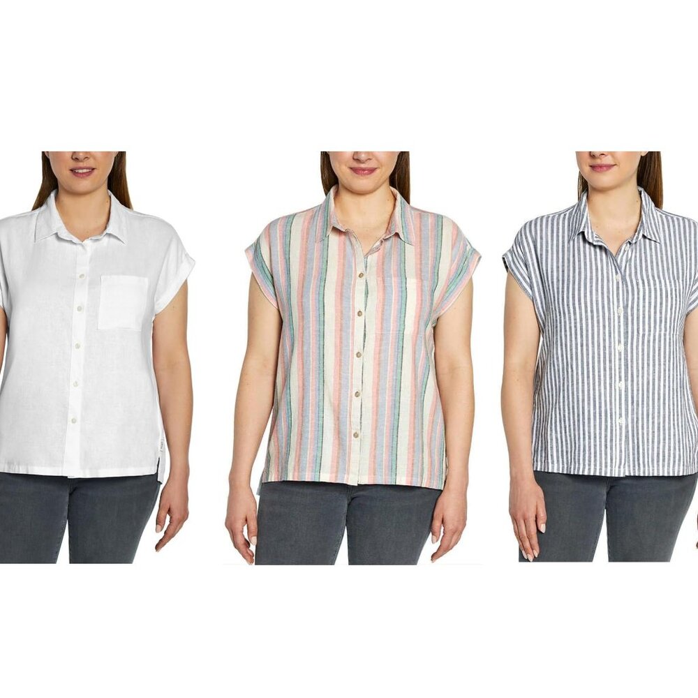 NWT Orvis Women's Short Sleeve Linen Blend Lightweight Top Size S-L $60 4HL369